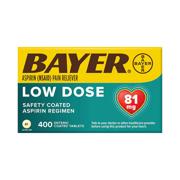 Bayer Aspirin Regimen Low Dose 81 mg, 400 Enteric Coated Tablets