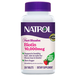 Natrol Biotin 10,000mcg Fast Dissolve, 250 Tablets