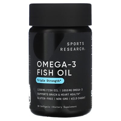 Sports Research Triple Strength Omega-3 Fish Oil, 150 Fish Softgels