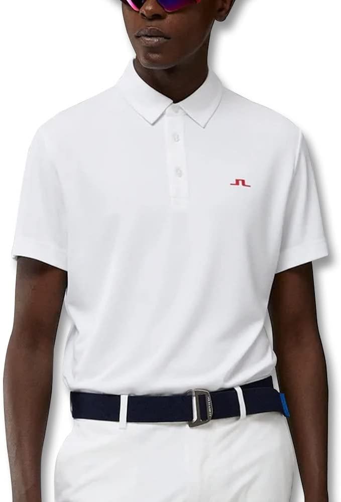 J Lindeberg Men's Peat Reg Fit Golf Polo - White