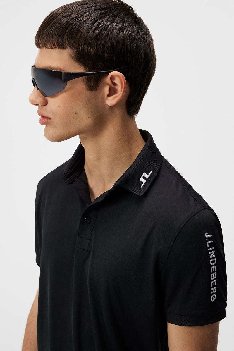 J Lindeberg Men's Tour Tech Reg Fit Golf Polo - Black