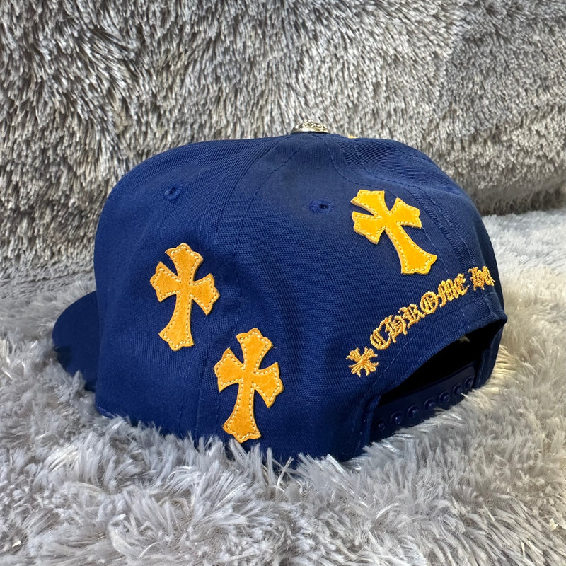 Chrome Hearts Cross Patch CH Baseball Cap Blue / Yellow