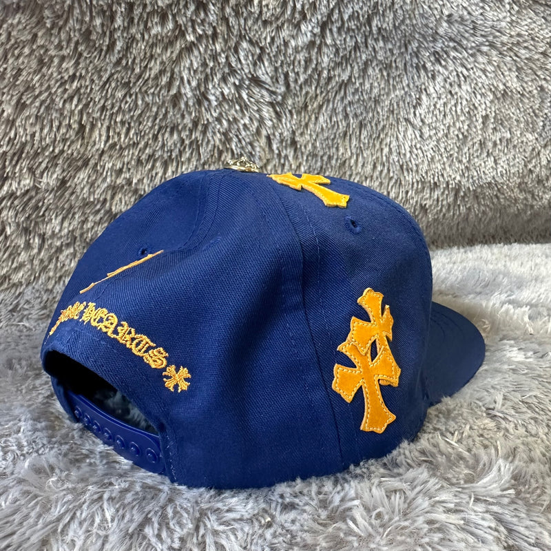 Chrome Hearts Cross Patch CH Baseball Cap Blue / Yellow