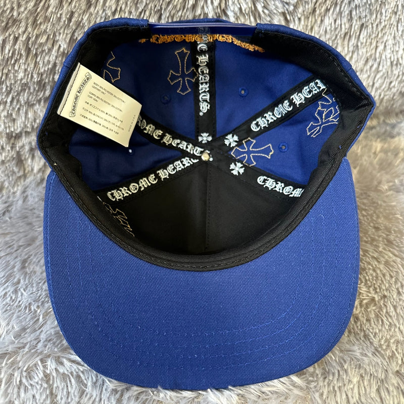 Chrome Hearts Cross Patch CH Baseball Cap Blue / Yellow