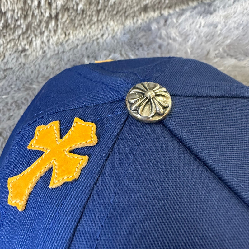 Chrome Hearts Cross Patch CH Baseball Cap Blue / Yellow