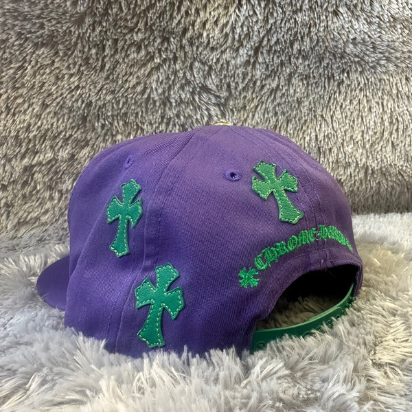 Chrome Hearts Cross Patch CH Baseball Cap Purple / Green