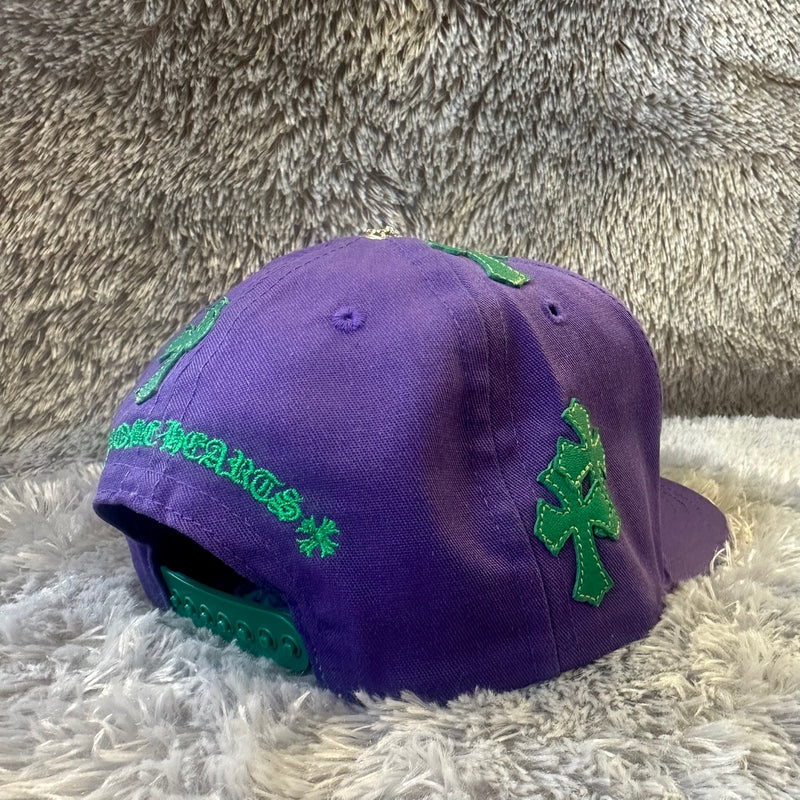 Chrome Hearts Cross Patch CH Baseball Cap Purple / Green