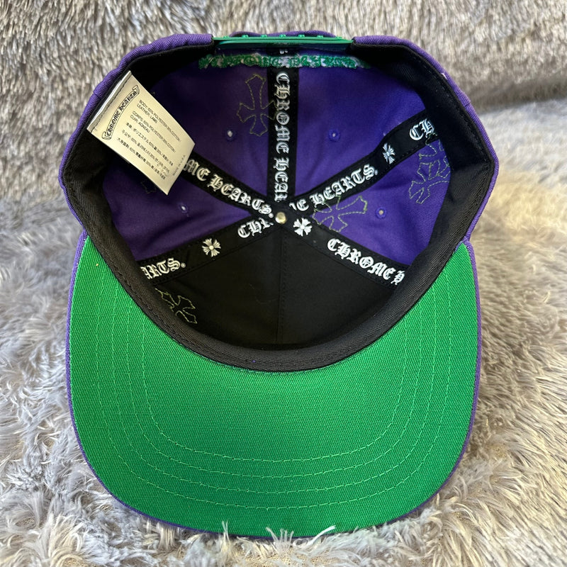 Chrome Hearts Cross Patch CH Baseball Cap Purple / Green