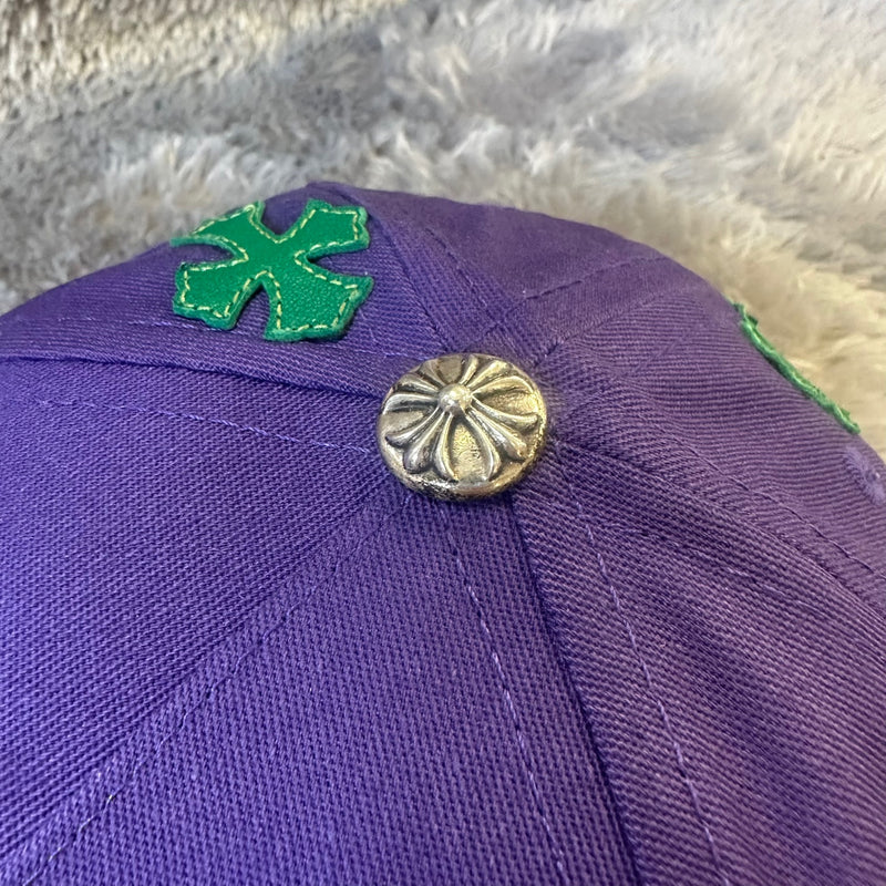 Chrome Hearts Cross Patch CH Baseball Cap Purple / Green