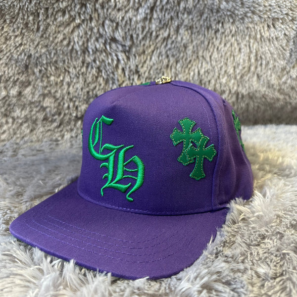 Chrome Hearts Cross Patch CH Baseball Cap Purple / Green