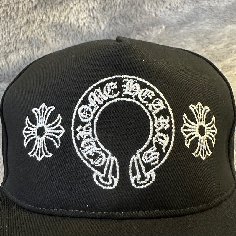 Chrome Hearts Horsehoe Logo Plus Cross Baseball Cap