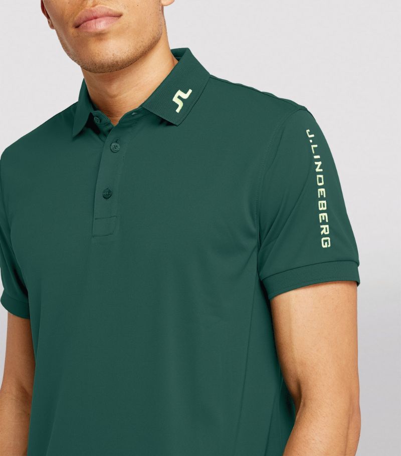 J Lindeberg Men's Tour Tech Reg Fit Golf Polo - Treeline Green