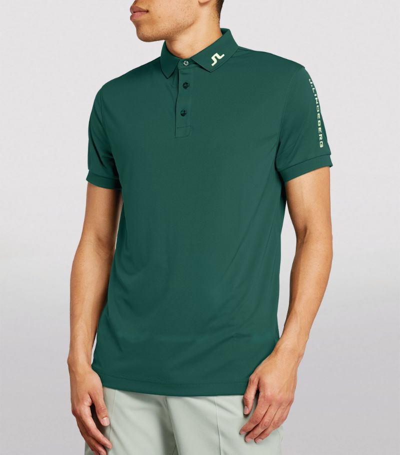 J Lindeberg Men's Tour Tech Reg Fit Golf Polo - Treeline Green