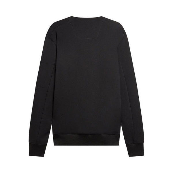 DIAGONAL FLEECE LENS CREW SWEATSHIRT IN BLACK