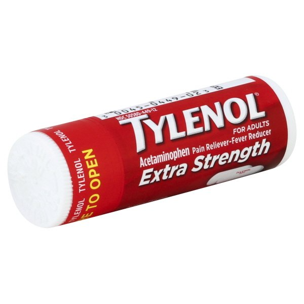 Tylenol Extra Strength 500mg,   10 Caplets X 12 Count